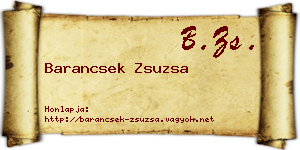 Barancsek Zsuzsa névjegykártya
